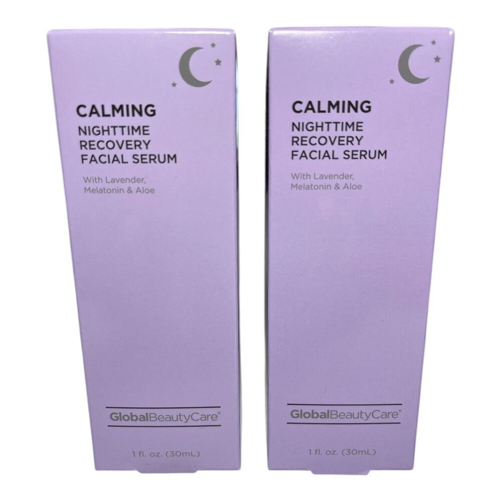 GLOBAL BEAUTY CARE Calming Nighttime Recovery Facial Serum~ 2 pack~ 1 fl oz per